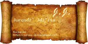 Jurcsó Júlia névjegykártya